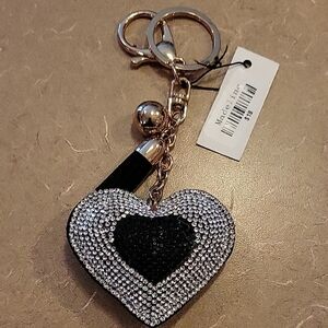 Madeline Black and Silver Heart Key Holder